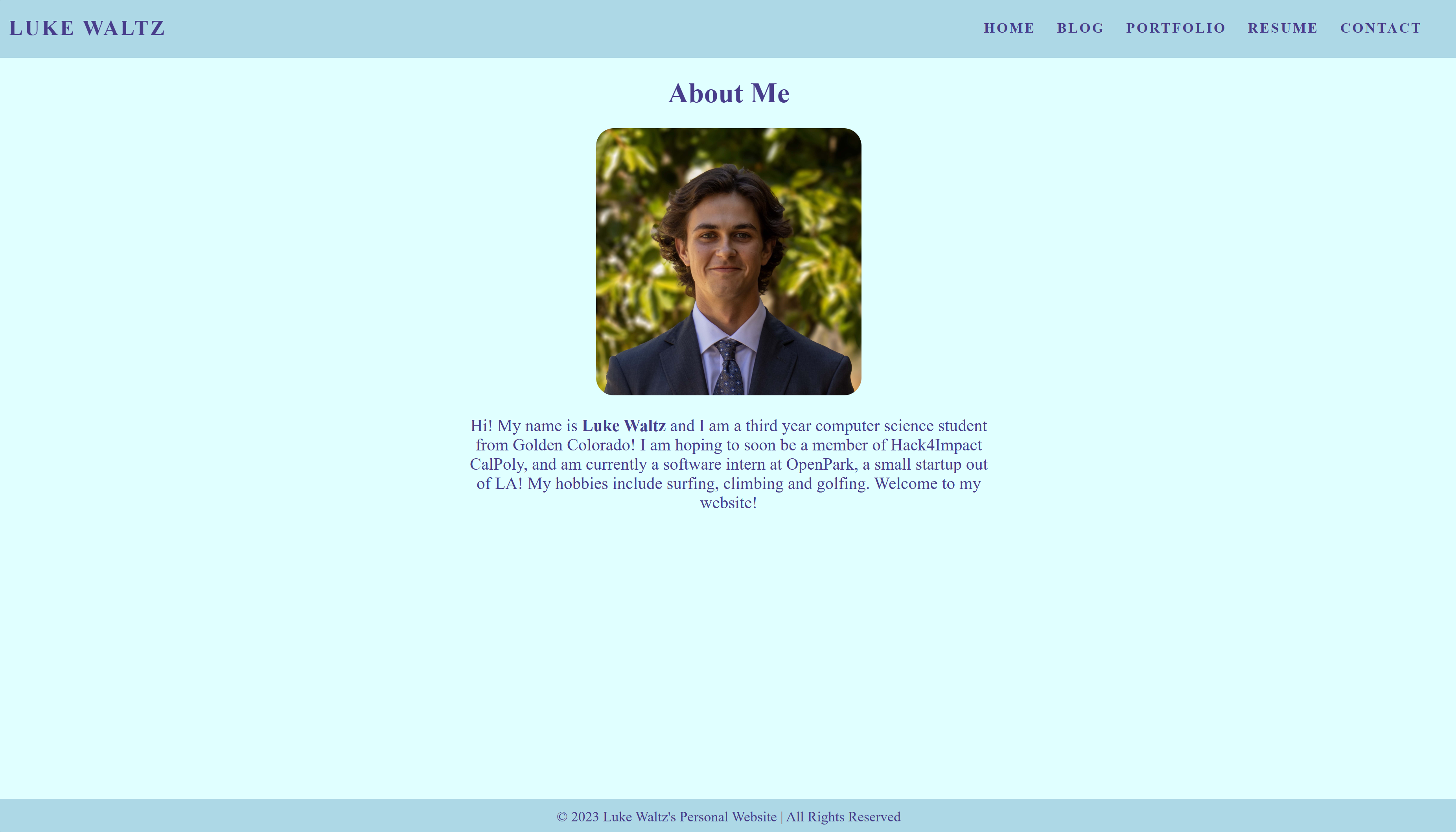 personal website screenshot