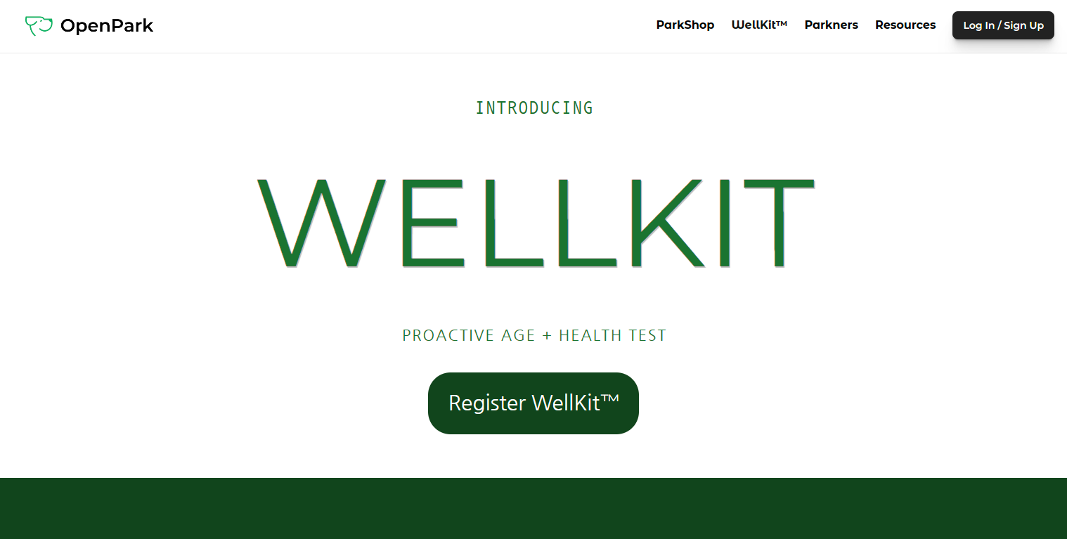 wellkit landing page screenshot